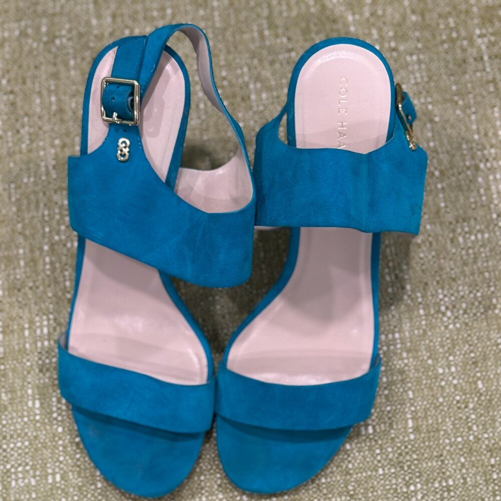 Lightly Used Cole Haan Suede Sandal Heels
